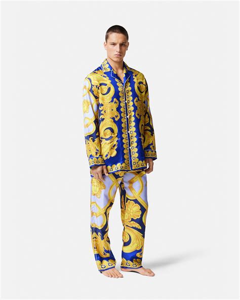 versace silk pyjamas|Versace pajama set.